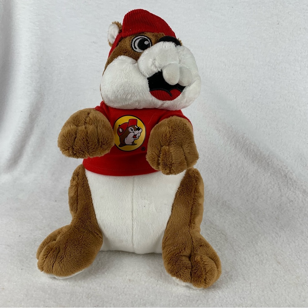 Buc-ees Beaver Mascot 10” Plush Bucky Red Shirt & Hat Bucees Stuffed Toy‎